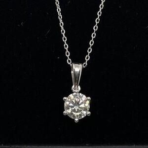 Moissanite Diamond Necklace 1 Carat Pendant Fine Jewelry 925 18k Gold